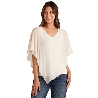 Women's AB Studio Asymmetrical Hem Popover Top with Crochet