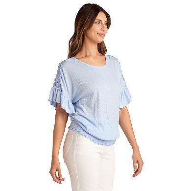 Women's AB Studio Dolman Ruffle Sleeve Top