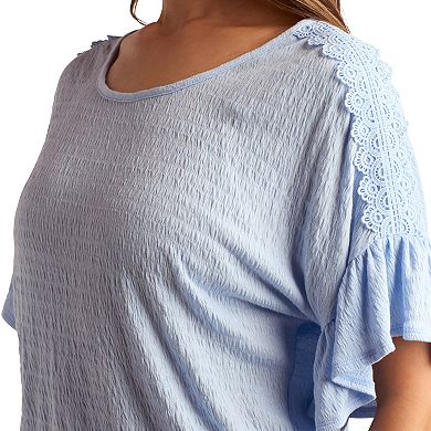 Women's AB Studio Dolman Ruffle Sleeve Top