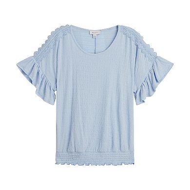 Women's AB Studio Dolman Ruffle Sleeve Top