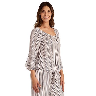 Women's AB Studio Off Shoulder Tie Front Bell Sleeve Top