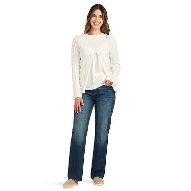 Women's AB Studio Tie-Front Sweater Cardigan