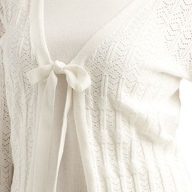 Women's AB Studio Tie-Front Sweater Cardigan