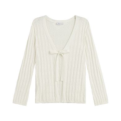 Women's AB Studio Tie-Front Sweater Cardigan