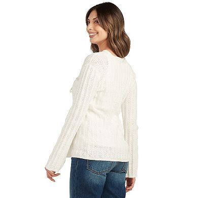 Women's AB Studio Tie-Front Sweater Cardigan