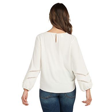 Women's AB Studio Tie Front Top with Necklace