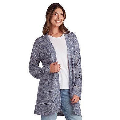 Women's AB Studio 3/4 Flared Sleeve Open Front Sweater Cardigan