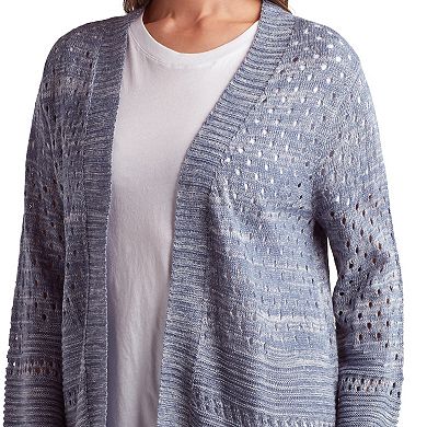 Women's AB Studio 3/4 Flared Sleeve Open Front Sweater Cardigan