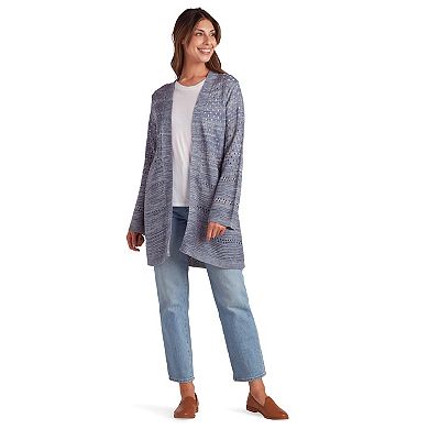 Women's AB Studio 3/4 Flared Sleeve Open Front Sweater Cardigan