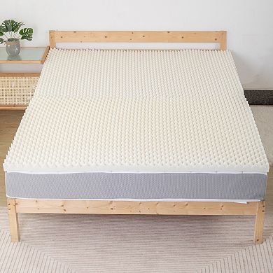 Continental Sleep, 2-inch Convoluted Copper-infused Memory Foam Mattress Toppers