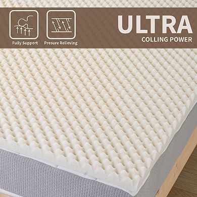Continental Sleep, 2-inch Convoluted Copper-infused Memory Foam Mattress Toppers