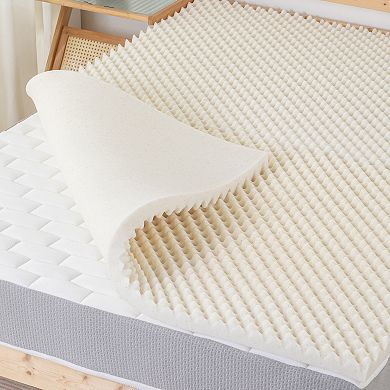 Continental Sleep, 2-inch Convoluted Copper-infused Memory Foam Mattress Toppers
