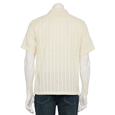 Men's Tricots St Raphael Short Sleeve Dobby Stripe Shirt