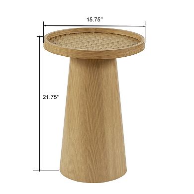 INK+IVY Kai Sculpted Wood End Table