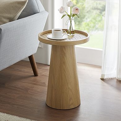 INK+IVY Kai Sculpted Wood End Table