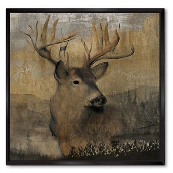 COURTSIDE MARKET Forest Deer Framed Canvas Wall Art