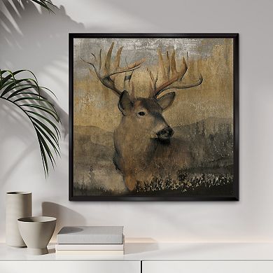 COURTSIDE MARKET Forest Deer Framed Canvas Wall Art
