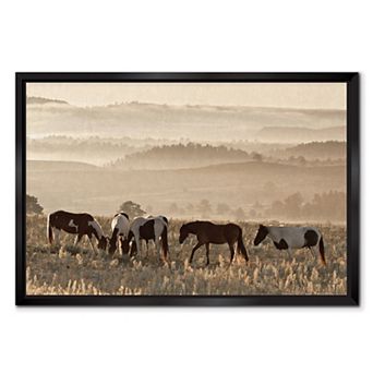 COURTSIDE MARKET Sepia Ranch Framed Canvas Wall Art