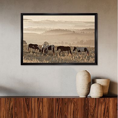 COURTSIDE MARKET Sepia Ranch Framed Canvas Wall Art
