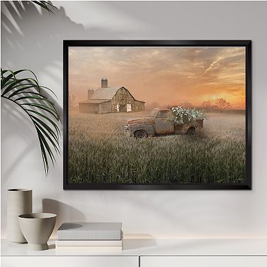 COURTSIDE MARKET Sunset Farm Framed Canvas Wall Art