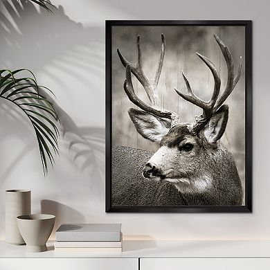 COURTSIDE MARKET Beautiful Buck Framed Canvas Wall Art