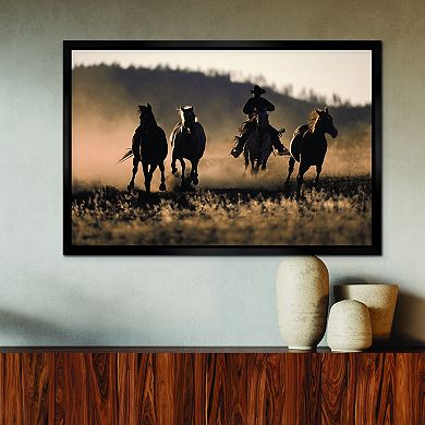 COURTSIDE MARKET Ranchers Ride Framed Canvas Wall Art