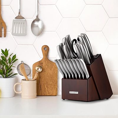 Zulay Kitchen 20 Piece Stainless Steel Knife Set With Block And