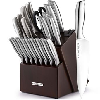 Zulay Kitchen 20 pc Stainless Steel Knife Set With Block And Sharpener