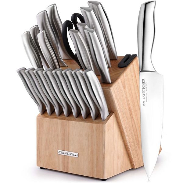 Zulay Kitchen 20 Piece Stainless Steel Knife Set With Block And