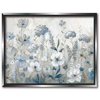 COURTSIDE MARKET Cool Blue Field Framed Canvas Wall Art