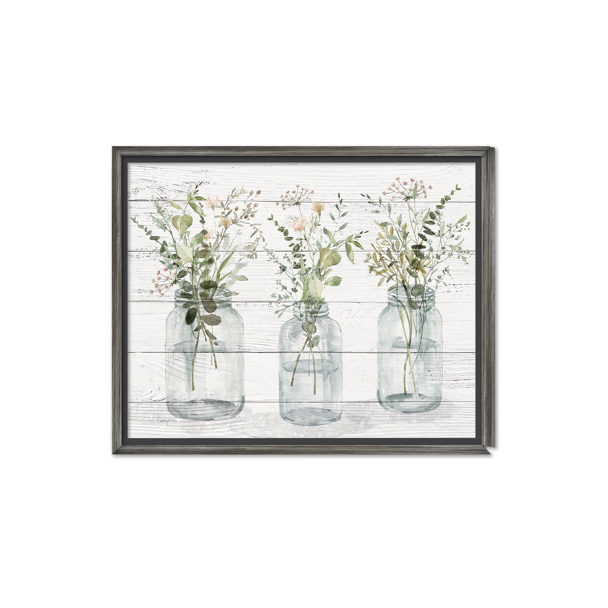 COURTSIDE MARKET Bottled Greenery Framed Canvas Wall Art, Multi Color
