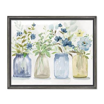 COURTSIDE MARKET Beautiful Flowers Framed Canvas Wall Art