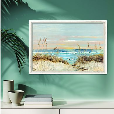 COURTSIDE MARKET Ocean Dunes Framed Canvas Wall Art