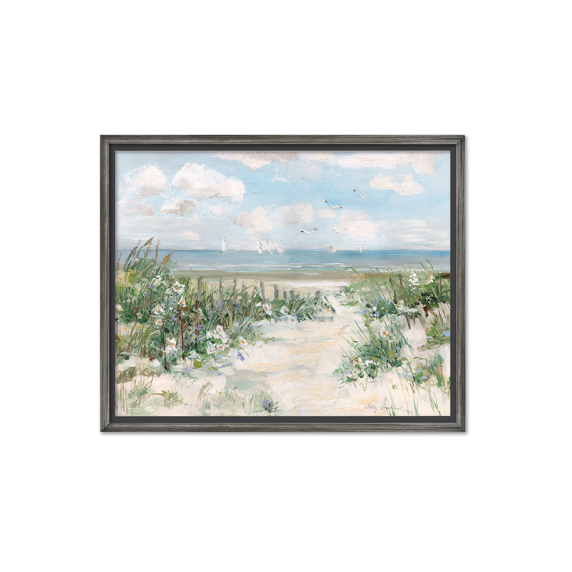 COURTSIDE MARKET Lively Cove Framed Canvas Wall Art, Multi Color