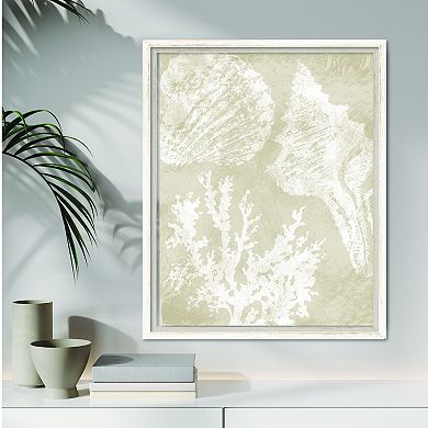 COURTSIDE MARKET Neutral Coral II Framed Canvas Wall Art