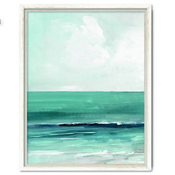 COURTSIDE MARKET Teal Seas II Framed Canvas Wall Art