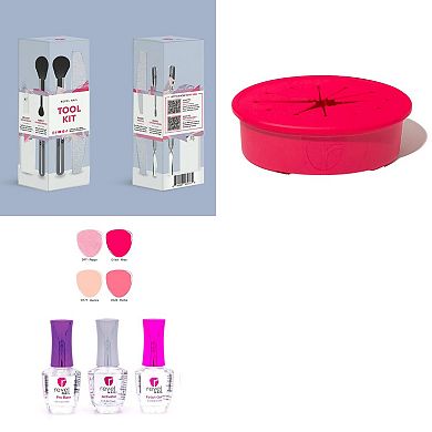 Revel Nail Pretty In Pink Dip Powder Starter Kit with Toolkit & Swift Soak Manicure Removal System