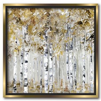 COURTSIDE MARKET Golden Trees Framed Canvas Wall Art