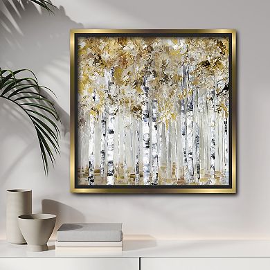 COURTSIDE MARKET Golden Trees Framed Canvas Wall Art