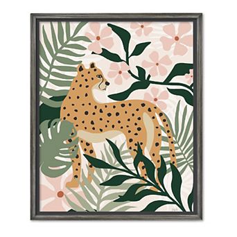COURTSIDE MARKET Jungle Cat I Framed Canvas Wall Art