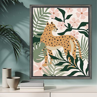 COURTSIDE MARKET Jungle Cat I Framed Canvas Wall Art
