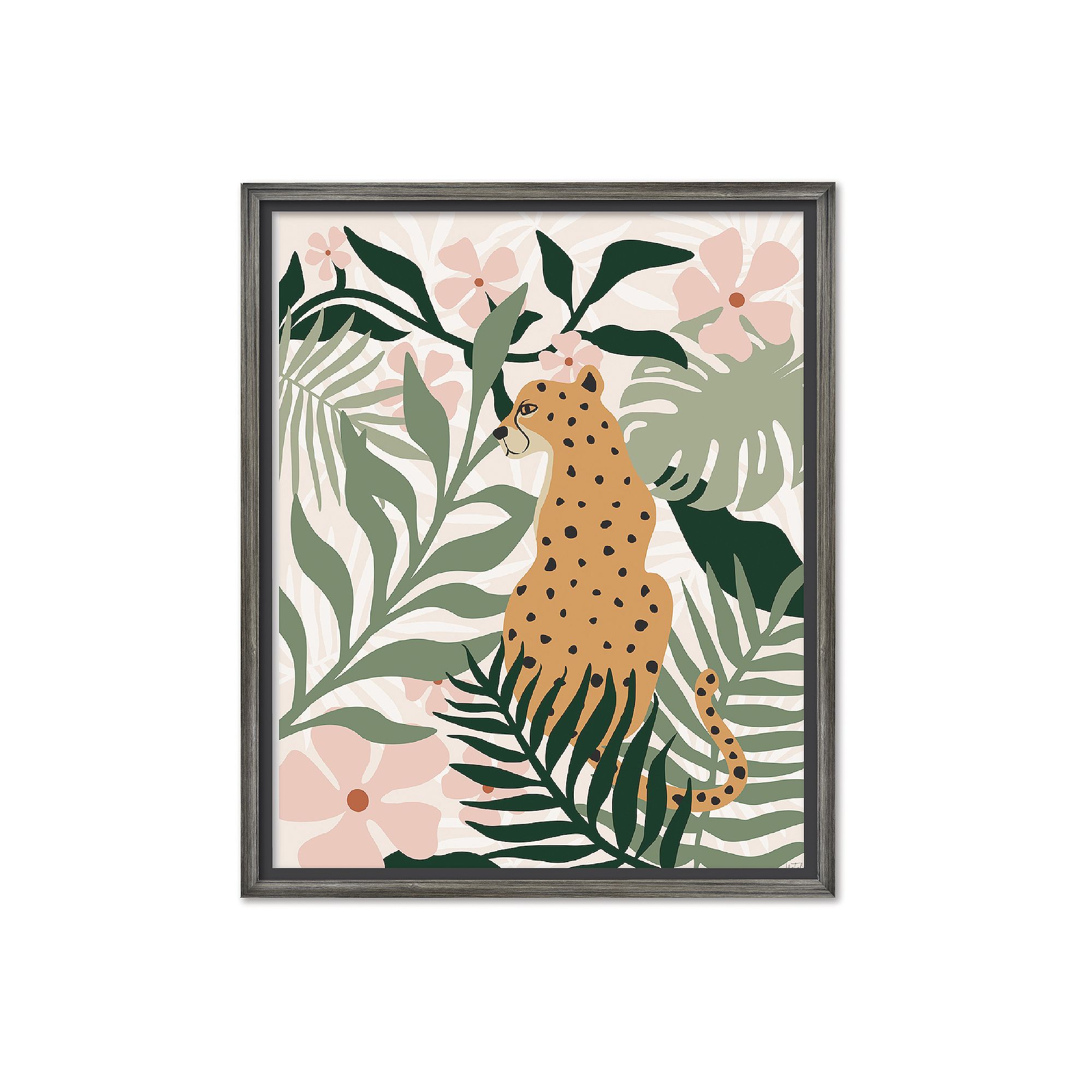 COURTSIDE MARKET Jungle Cat II Framed Canvas Wall Art, Multi Color