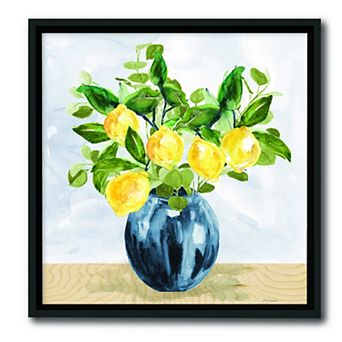 COURTSIDE MARKET Lemon Bouquet Framed Canvas Wall Art