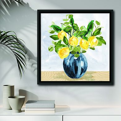 COURTSIDE MARKET Lemon Bouquet Framed Canvas Wall Art