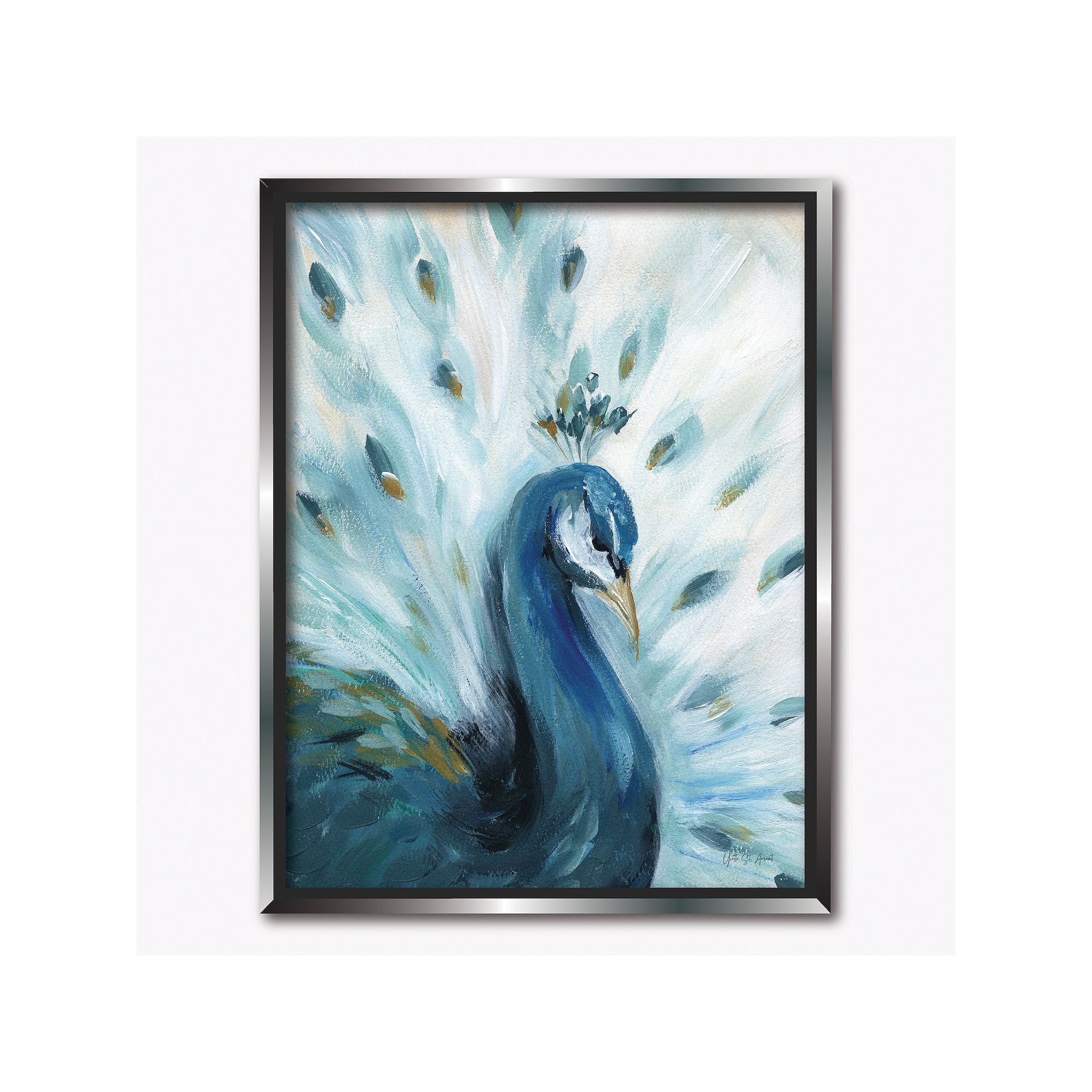 COURTSIDE MARKET Pretty Peacocks I Framed Canvas Wall Art, Multi Color