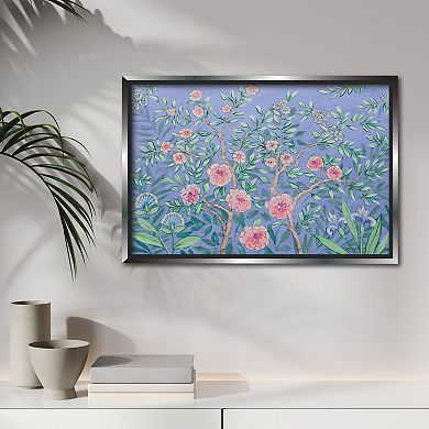 COURTSIDE MARKET French Garden Purple Framed Canvas Wall Art