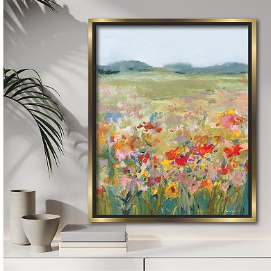 COURTSIDE MARKET Wildflower Meadow Framed Canvas Wall Art