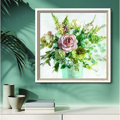 COURTSIDE MARKET Peach Flowers II Framed Canvas Wall Art