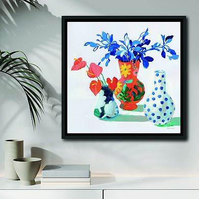 COURTSIDE MARKET Bungalow Vases Framed Canvas Wall Art