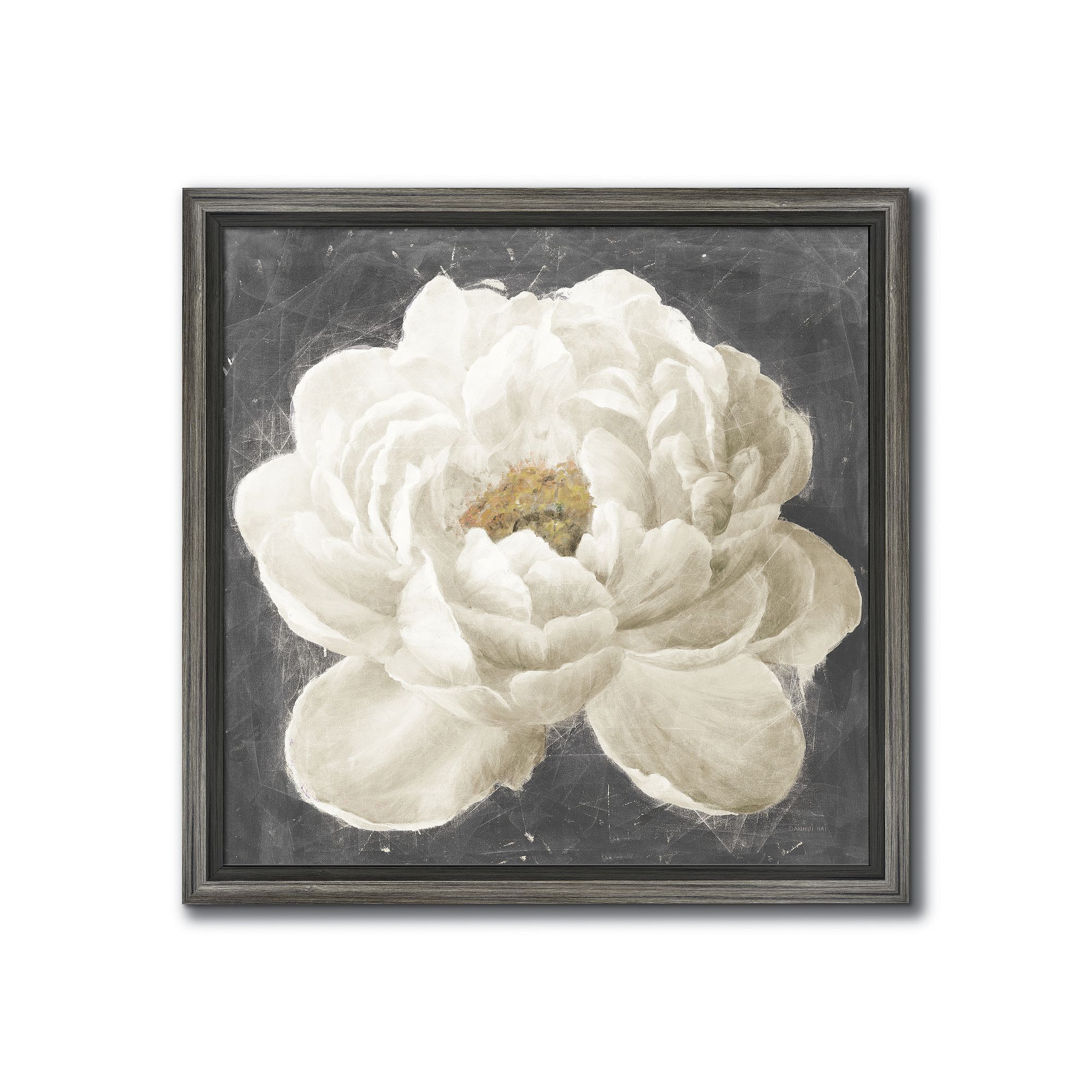 COURTSIDE MARKET White Flower Framed Canvas Wall Art, Multi Color